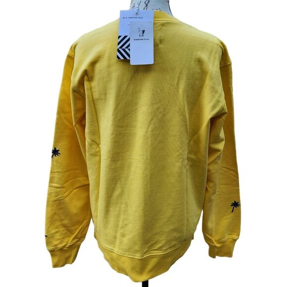 Free People Yellow Vintage Handmade‎ Palm Tree Embroidered Sweatshirt Size Small - Picture 3 of 10